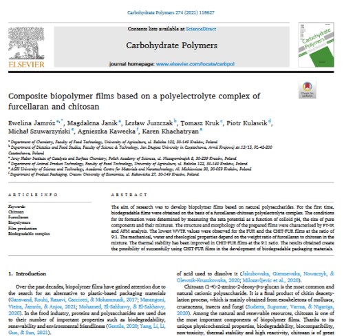 Composite Biopolymer Films Based - K. Khachatryan Composite Biopolymer Films Based - K. Khachatryan