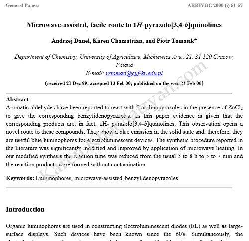 facile route to 1H-pyrazolo [3, 4-b] quinolines