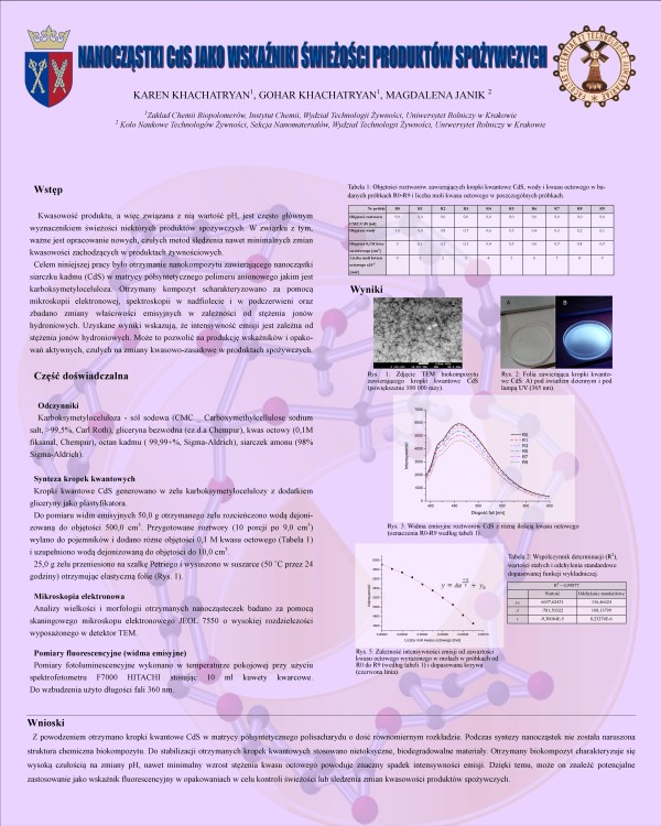 Karen Khachatryan _ Nanoczastki CdS jako wskazniki swiezosci produktow spozywczych