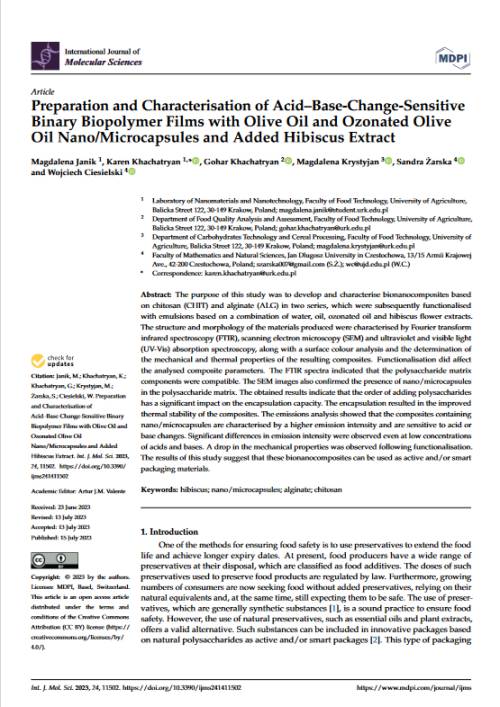 Acid–Base-Change-Sensitive Binary Biopolymer Films  - K. Khachatryan